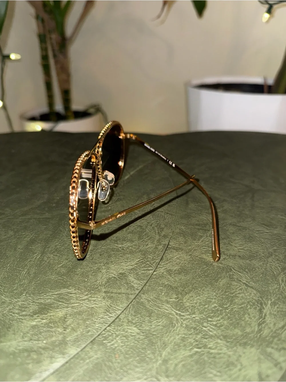 Michael Kors Gold-Tone Aviator Sunglasses with Braided Trim